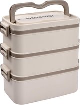 Bento Box 700-2800 ml lunchbox voor volwassenen, stapelbaar, gratis te combineren, grote roestvrijstalen lunchbox met vakken, lekvrije lunchbox met bestek voor school, kantoor, uitstapjes (3 niveaus)