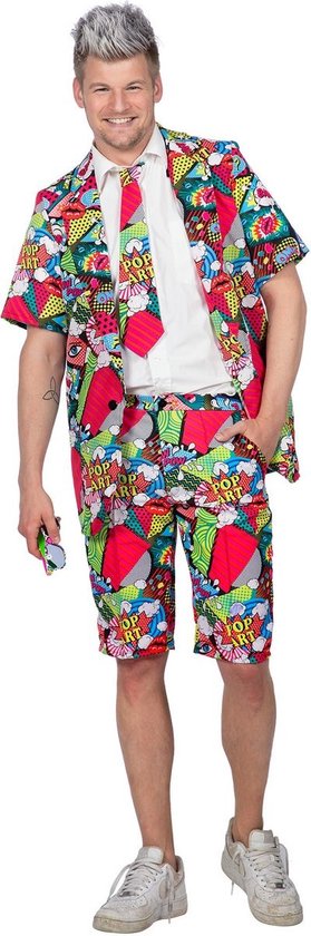 Wilbers & Wilbers - Komische Pop Art Summer Festival - Man - Multicolor - Maat 58 - Carnavalskleding - Verkleedkleding