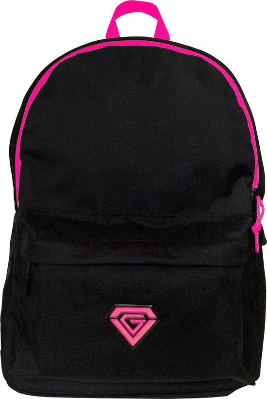 Globeless Glow Neon Rugzak - Zwart Roze - 15 inch Laptopvak - 25L - 42x35x22cm