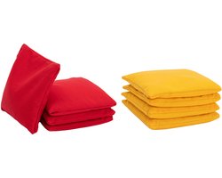 Wicked Wood Games - Officiële Cornhole Zakjes - Granulaat gevuld - Rood/Geel - 2x4 stuks - 420gr - ACL Approved