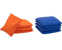 Wicked Wood Games - Officiële Cornhole Zakjes - Granulaat gevuld - Oranje/Blauw - 2x4 stuks - 420gr - ACL Approved