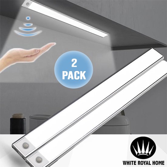 WRH - Éclairage d'armoire LED avec détecteur de mouvement - Éclairage de cuisine LED sous le comptoir - Pack de 2