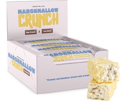 Protiplan - Marshmallow Crunch Protein Bars Vanilla - 12 repen - Low Sugar - Low Carb Snack - Eiwitrepen
