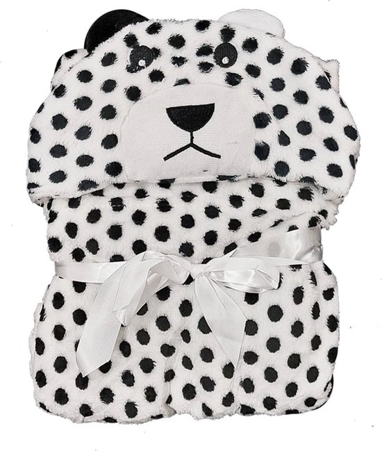 BoefieBoef Dalmatiër Hond Dieren Badcape Baby 0-3 Jaar – Fleece Baby Handdoek met Capuchon – Wikkeldeken & Babydeken – Babycape, Omslagdoek & Badponcho – Jongens & Meisjes – Kraamcadeau – Wit — afbeelding 4