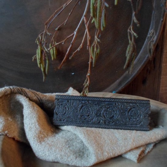 Authentieke houten batik stempel uit India/oud houten printblock