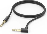 Hama Aux-kabel - 3,5mm jack - 3,5mm jack kabel - Aux aansluiting - Haakse stekker - Compatibel met standaard 3,5mm audio-aansluitingen - Vergulde stekker - 1 meter - Zwart