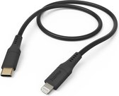 Hama Silicone USB-C naar Lightning Kabel - Oplaadkabel geschikt voor iPhone / iPad - MFI gecertificeerd - 3A USB 2.0 - 480Mbps - 150cm - Zwart