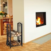 Brandhoutrek - Firewood Rack Metal Firewood Rack for Indoor and Outdoor 73 x 46 x 30 cm