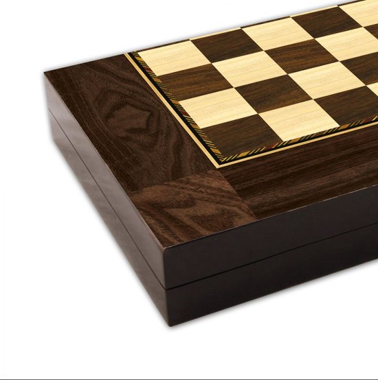 Backgammon & Dammen - Turks Tavla & Dam - Kleur Polyester Antiek Okkernoot van SNAKE EYES. — afbeelding 3