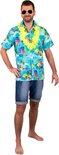 PartyXplosion - Hawaii & Carribean & Tropisch Kostuum - Hola Hola Aloha Hawaii Overhemd Man - Blauw - Large - Carnavalskleding - Verkleedkleding