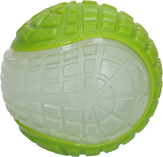 Groene en doorzichtige bal met profiel, gesoleerd