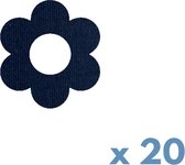 tinsulin - ringpleister bloem voor Dexcom G7 - zwart - set van 20 stuks