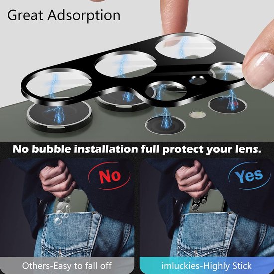 Protecteur de verre pour objectif d'appareil photo - protecteur Adapté pour: Samsung Galaxy S23 Ultra - Zwart - 2x