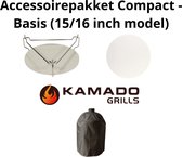 Kamado Grills - Ensemble d'accessoires - Kamado 15/16 pouces - Housse de pluie, Déflecteur et Pierre à pizza