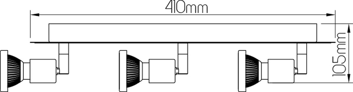 XZIBIT spot 3xGU10 5W LED incl.wit/chroom