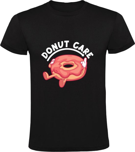 Foto: Donut care heren t shirt eten zoet woordgrap lekkernij gebak honger sarcasme boeie bakker grappig