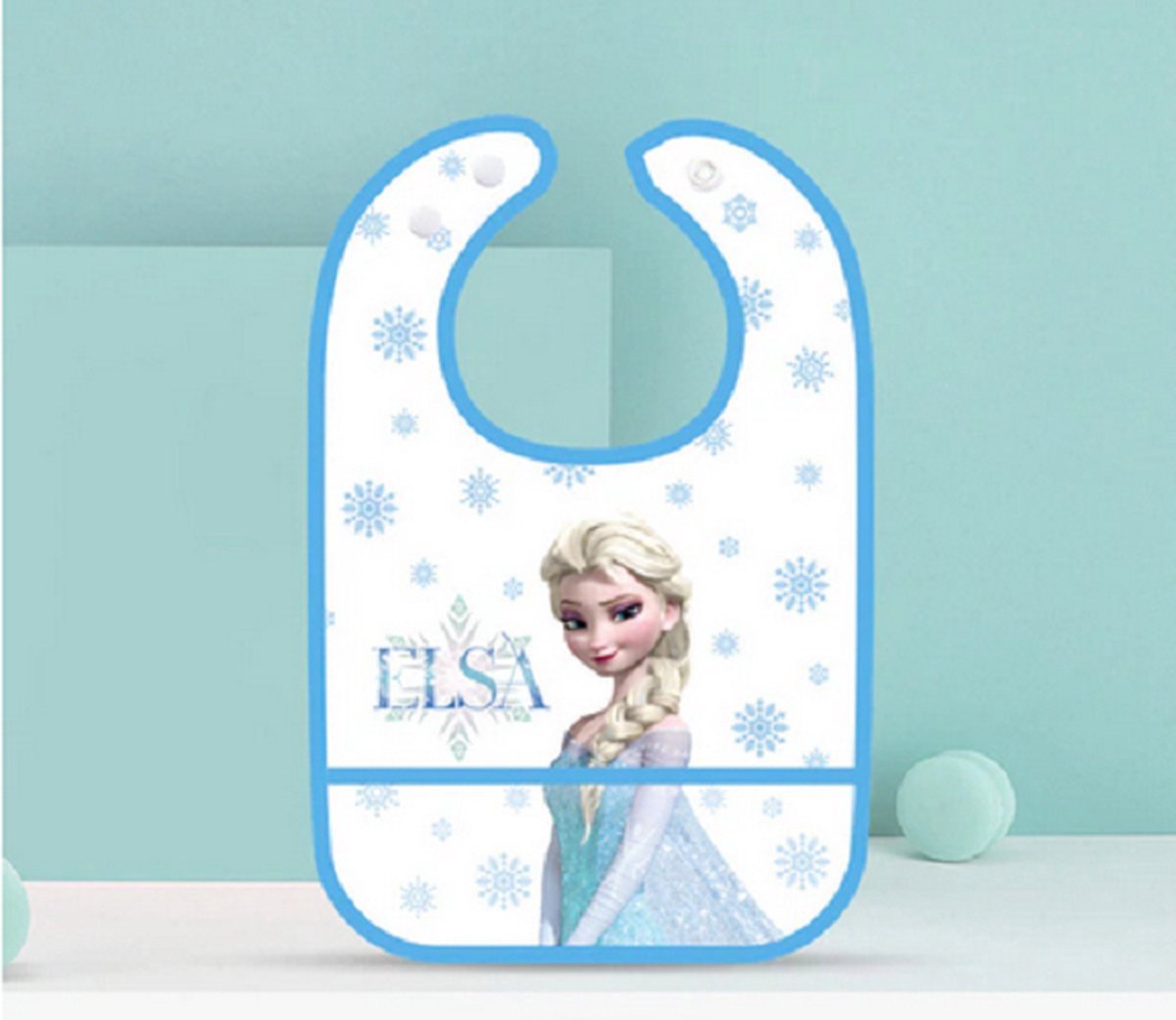 Goedkoopste Frozen slabbetje - Elsa - spuuglap - groen - 23 x 34 cm