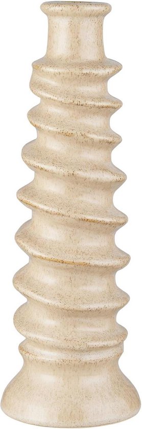 Ib Laursen - Stoneware Kandelaar - Saga gedraaid - crème kleur - 13806-01