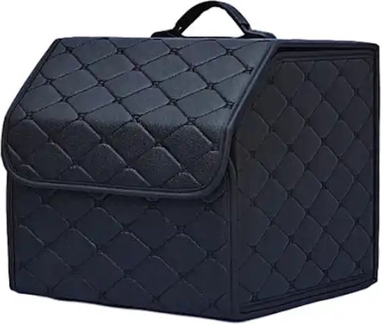 Repus - Opvouwbare Auto Achterbak Opbergbox - Opberger - Organizer - PU Leer - 30x30x30CM - 1 Stuk - Zwart - Maat: Small
