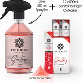 EvieBlue Badkamerreiniger Floral - Try Me pakket (12 x 500ml) - Voor een blinkende badkamer - 12 universele ECO doseringen plus herbruikbare fles (bottle for life) - 100% plasticvrij verpakte navullingen - van de makers van Sophiegreen & Evieblue