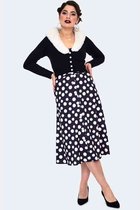 Voodoo Vixen - Polka Dot Flare Rok - M - Zwart