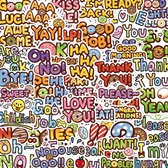 Engelse Quotes Stickers 50 Stuks | Teksten Stickers | Woorden | Creatief | Laptop Stickers | Stickers Kinderen en Volwassenen | Stickervellen | Plakstickers | Koffer Stickers | Stickers Bullet Journal en Planner