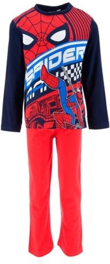 Spiderman pyjama - 100% katoen - Spider-Man pyama - maat 128 - rood