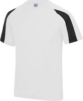 Just Cool Vegan Unisex T-shirt 'Contrast' met korte mouwen White/Black - M