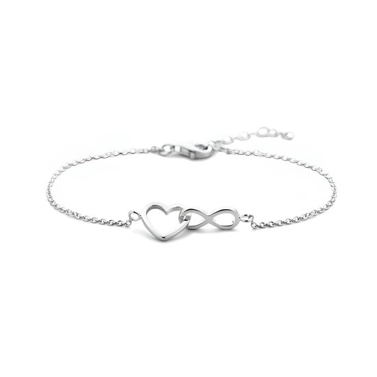 Bracelet coeur et infini - longueur 16 + 3 cm - argent 925 - cadeau Saint Valentin - cadeau Saint Valentin pour elle - bracelets femme -
