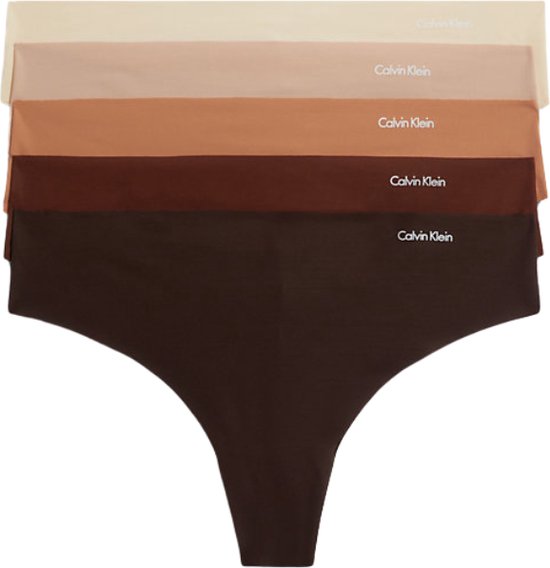 Calvin Klein - Dames - 5-Pack Thong - NATURALS XS