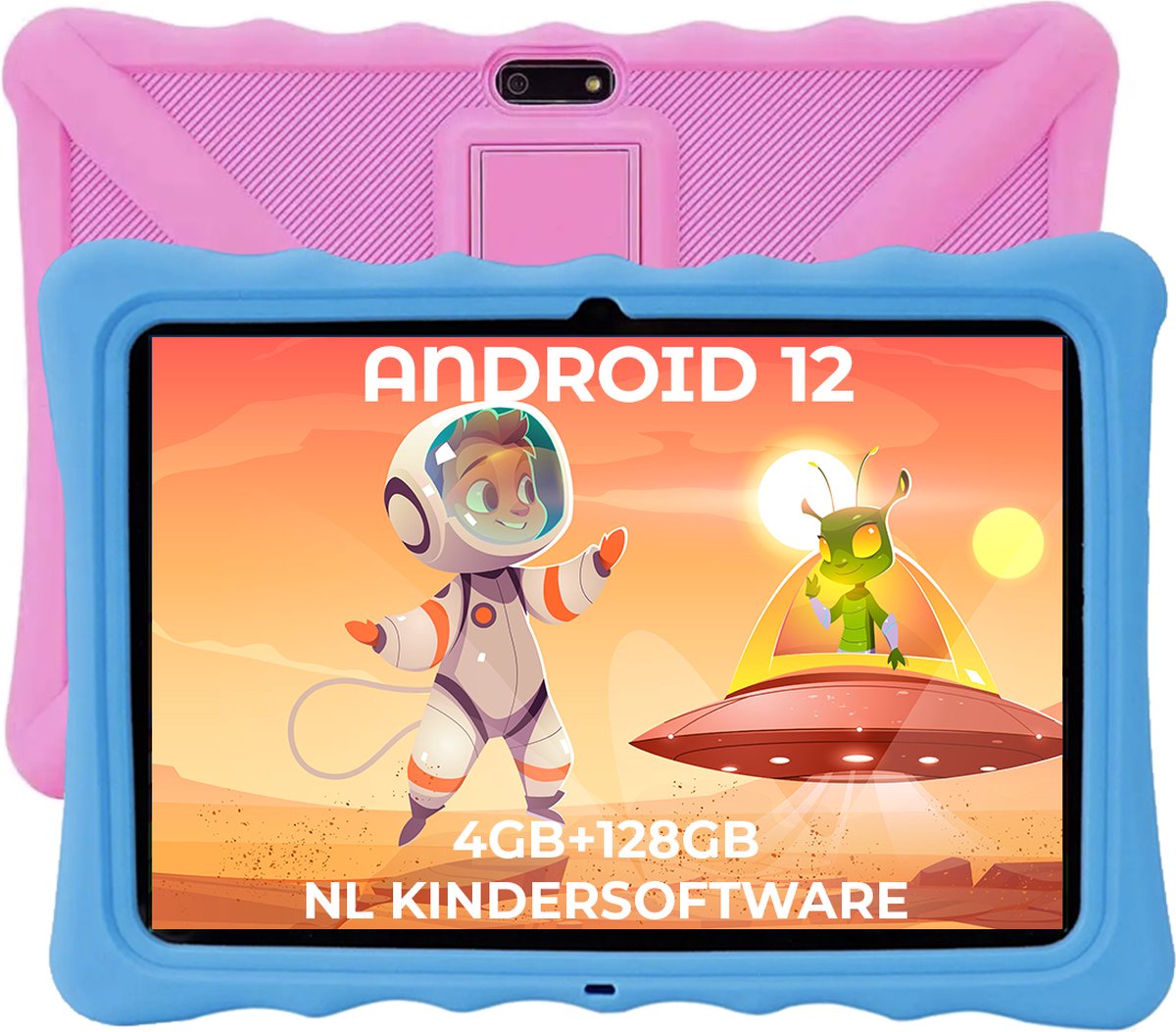 Kindertablet XL PRO - 4GB RAM - 64+128GB Opslag - 10,1 Inch - 100% Kidsproof - Ouderlijk Toezicht - Dagelijkse Schermtijd Limiet - Speciale Kindersoftware - Blauw