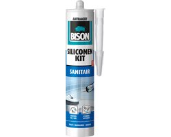 Bison Siliconenkit antraciet koker 300 ml - waterbestendige kit, sanitaire afdichting, ongevoelig voor schimmel, kleurvast, blijvend elastisch, makkelijk verwerkbaar