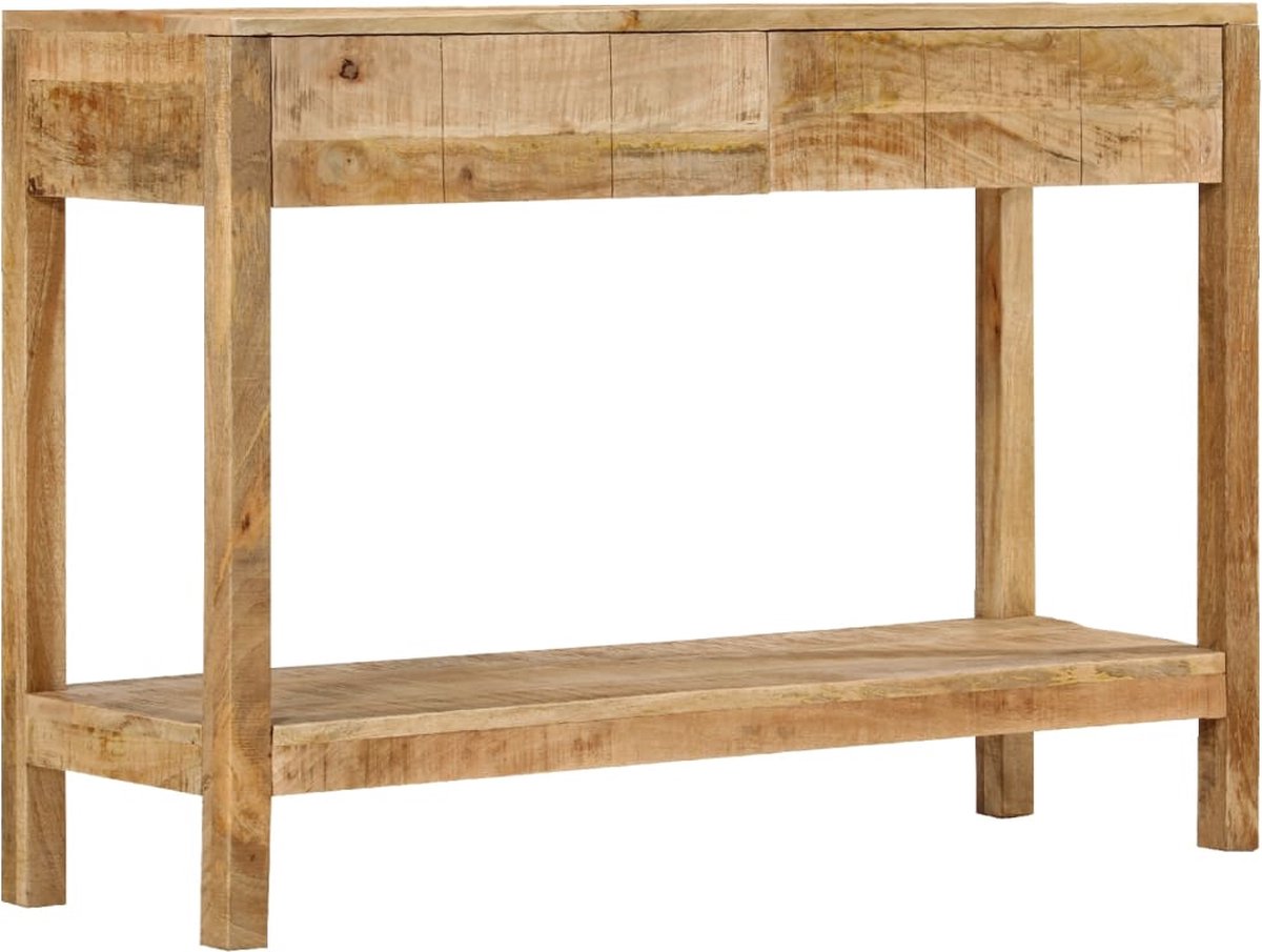 vidaXL Wandtafel - met - 2 - lades - 110x35x75 - cm - massief - mangohout Bruin