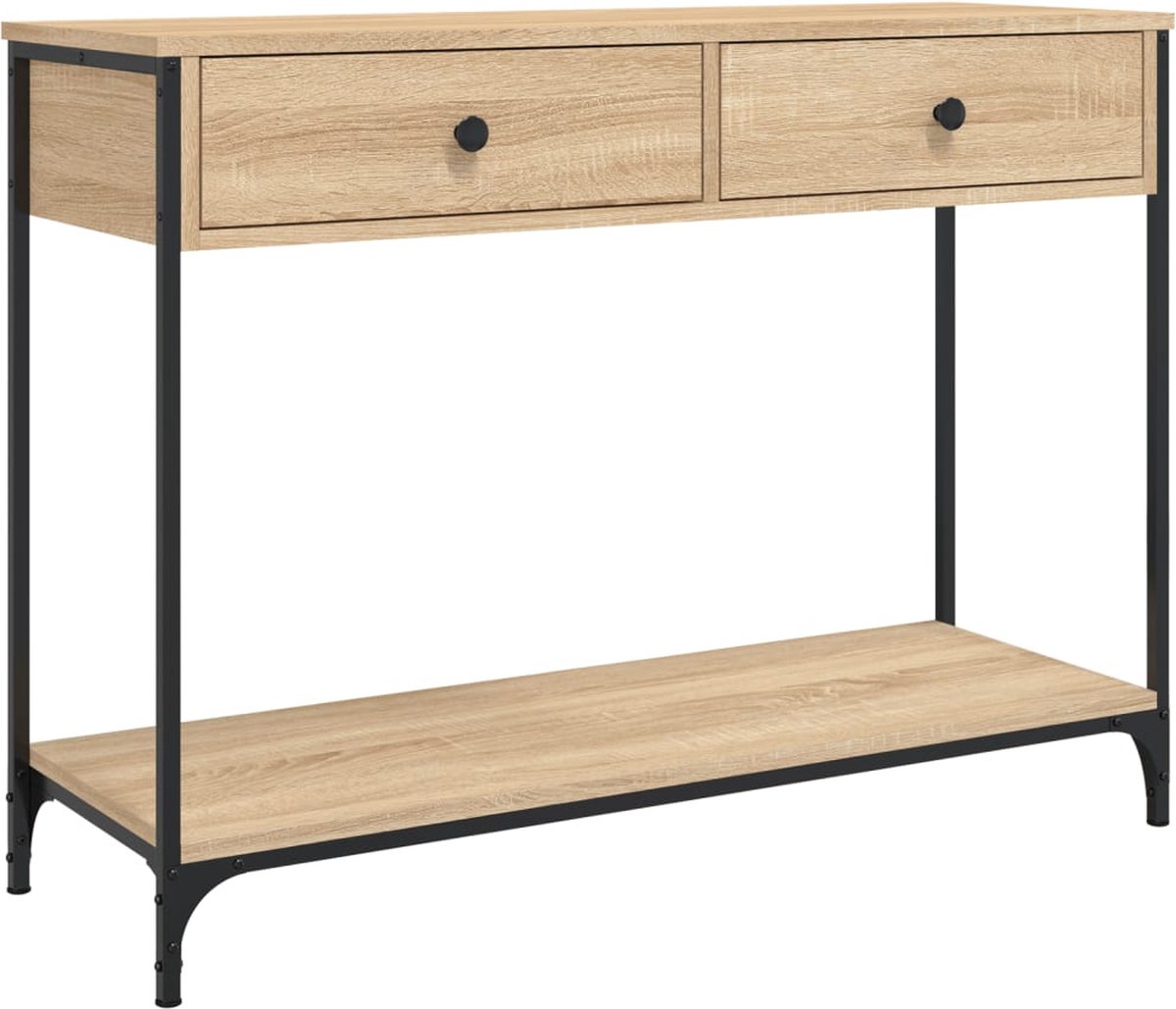 vidaXL Wandtafel - 100x34,5x75 - cm - bewerkt - hout - sonoma - eikenkleurig sonoma eiken