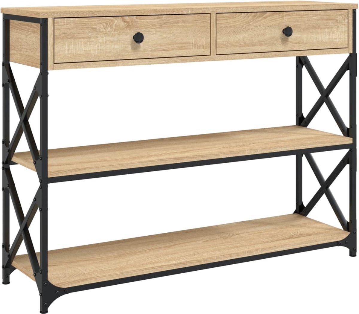 vidaXL Wandtafel - 100x28x75 - cm - bewerkt - hout - sonoma - eikenkleurig