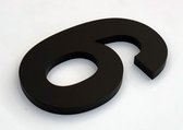 Promessa-Design - Numéro de maison 6 Acrylique Zwart Mat Groot - Hauteur 15 cm - Épaisseur 10 mm - sans entretien - Type Acrylique/15/Noir Mat/Arial.