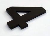 Promessa-Design - Numéro de maison 4 Acrylique Zwart Mat Groot - Hauteur 20 cm - Épaisseur 10 mm - sans entretien - Type Acrylique/20/Noir Mat/Arial.