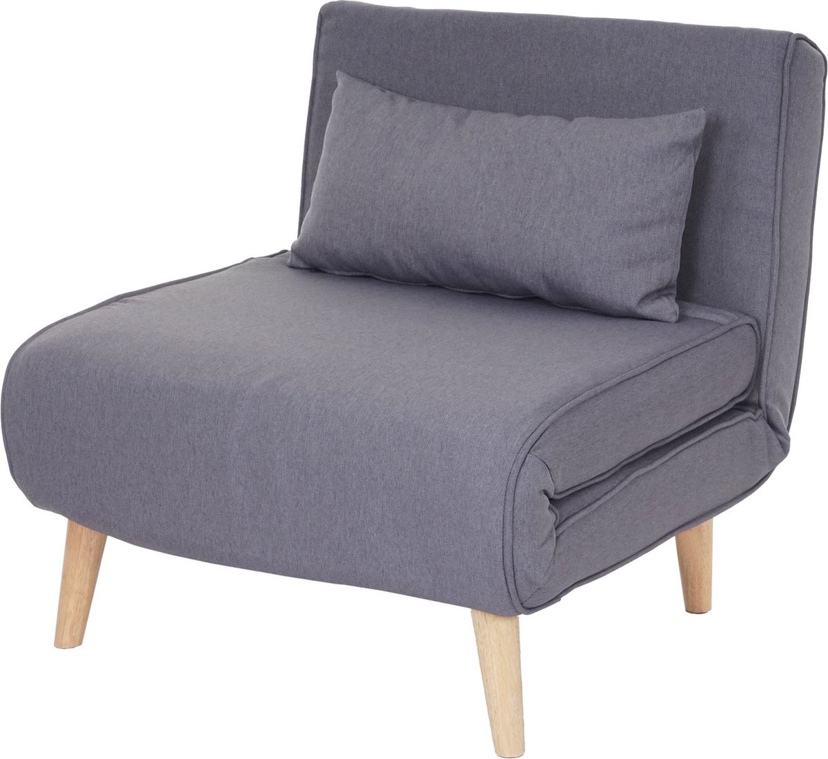 Cosmo Casa Schlafsessel - Slaapbank Functiestoel Klapstoel Relaxstoel Jeugdstoel Stoel - Stof/Textiel - Lichtgrijs