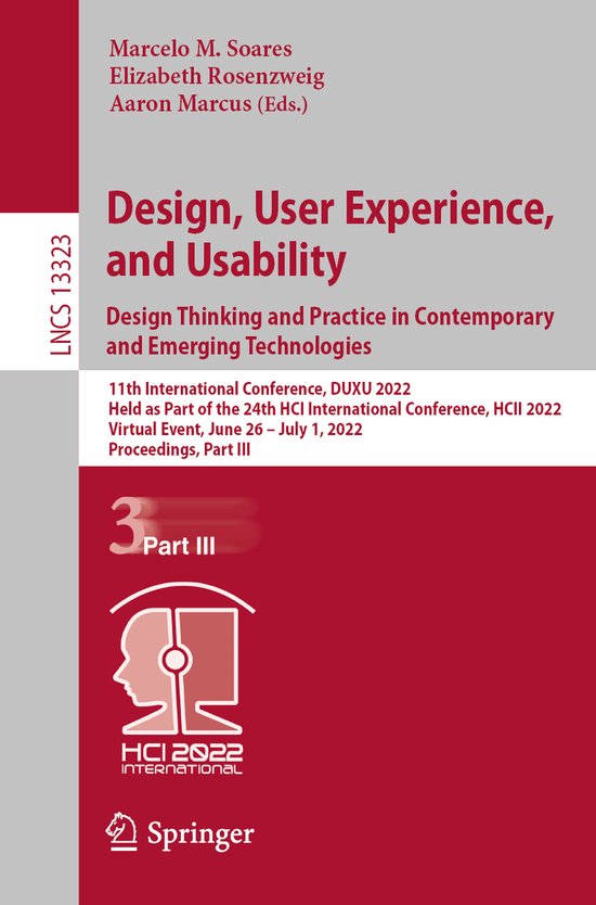 Lecture Notes in Computer Science13323- Design, User Experie ... - cover