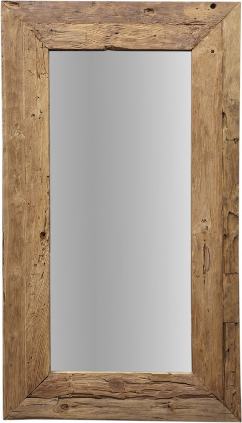 Hiba Wandspiegel Rustiek - 140x90 cm - Drijfhout Teak - spiegel rond, spiegel goud, wandspiegel, wandspiegel rechthoek, wandspiegel industrieel, wandspiegel zwart, wandspiegel rond, wandspiegels woonkamer, decoratiespiegel