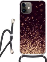 Hoesje met koord Geschikt voor iPhone 11 - Abstract - Glitter - Licht - Design - Siliconen - Crossbody - Backcover met Koord - Telefoonhoesje met koord - Hoesje met touw