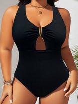 SHERRYLO Zie door een stuk badpak hoog uitgesneden micro monokini bikini mini mesh transparant badpak, Zwart, M