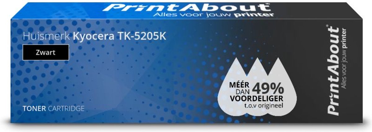 PrintAbout huismerk Toner TK-5205K Zwart geschikt voor Kyocera