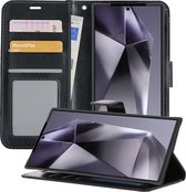 Hoesje Geschikt voor Samsung S24 Ultra Hoesje Book Case Hoes Portemonnee Cover Walletcase - Hoes Geschikt voor Samsung Galaxy S24 Ultra Hoes Bookcase Hoesje - Zwart