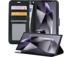 Hoesje - Geschikt voor Samsung Galaxy S24 Ultra - Luxe Bookcase - Walletcase Hoes - Portemonnee - Cover - Telefoonhoes - Zwart