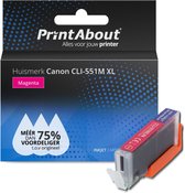 PrintAbout huismerk Inktcartridge CLI-551M XL Magenta Hoge capaciteit geschikt voor Canon