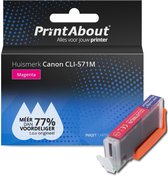 PrintAbout huismerk Inktcartridge CLI-571M Magenta geschikt voor Canon