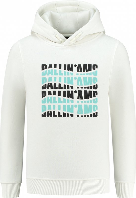 Ballin Amsterdam - Jongens Regular fit Sweaters Hoodie LS - Off White - Maat 12