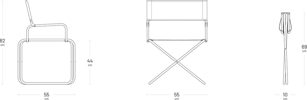 Lafuma FGX - Chaise de metteur en scène - Dossier - Accoudoirs - Pliable