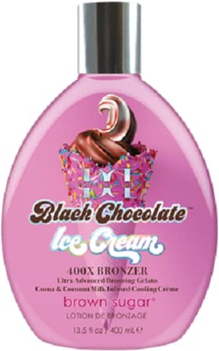 Brown Sugar Double Dark Black Chocolate Ice Cream - zonnebankcreme - 400X bronzers - 400 ml